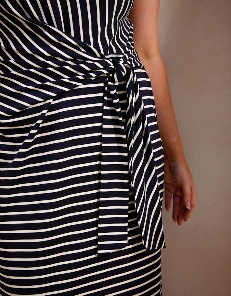 Navy Stripe Short Sleeve Tie Side Jersey Max