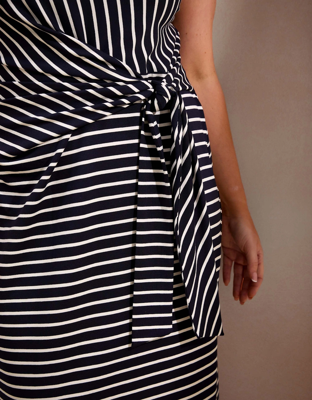 Navy Stripe Short Sleeve Tie Side Jersey Max