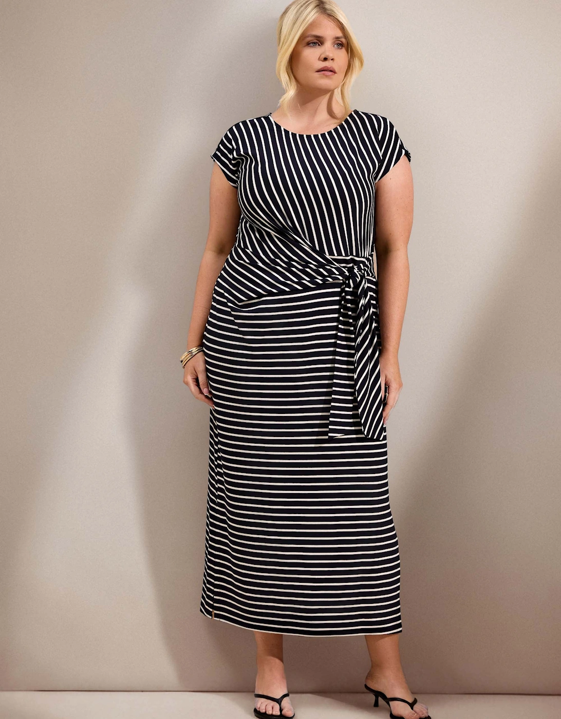 Navy Stripe Short Sleeve Tie Side Jersey Max