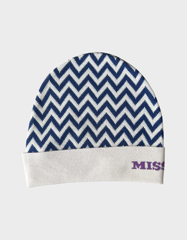 Pink Chevron Pure Wool Beanie