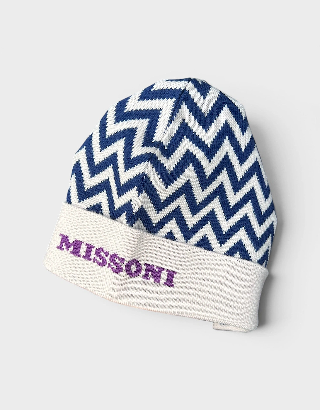 Pink Chevron Pure Wool Beanie