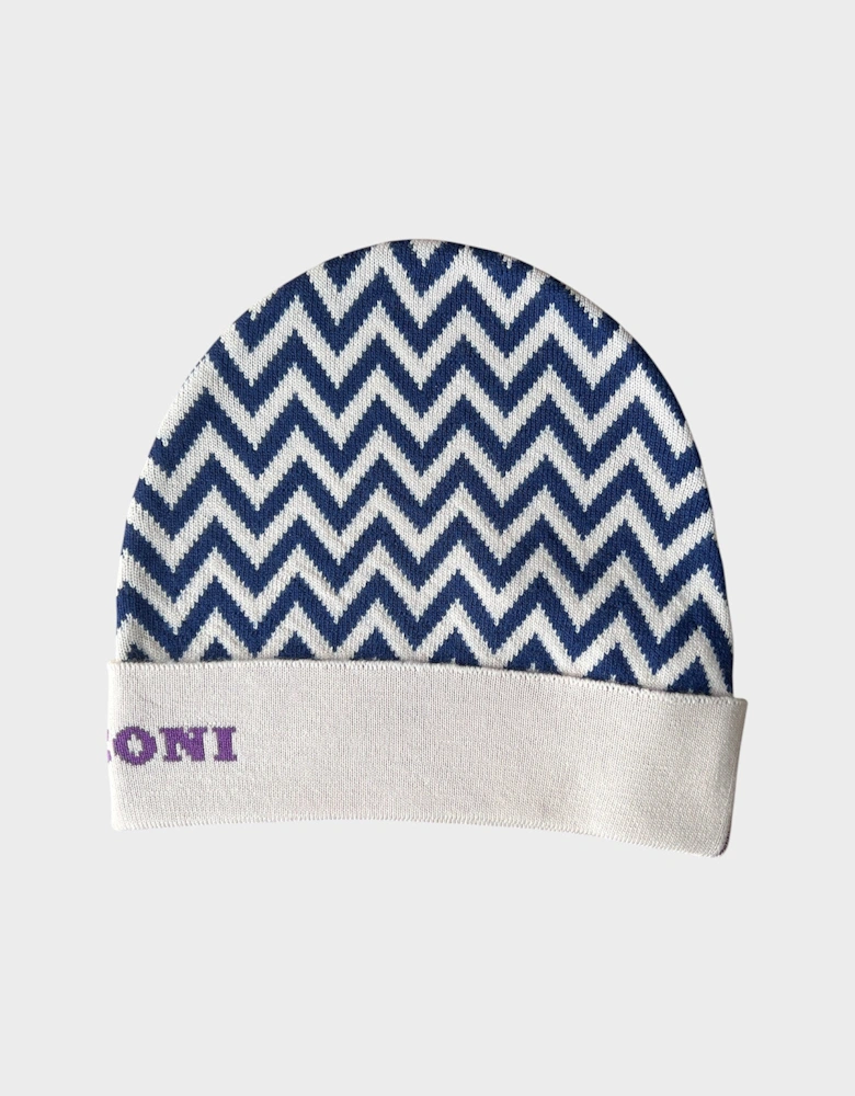 Pink Chevron Pure Wool Beanie