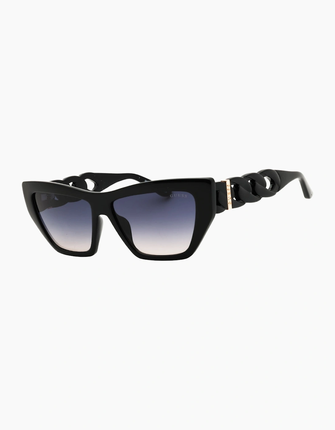 Guess Chained Legs Shiny Black Sunglasses
