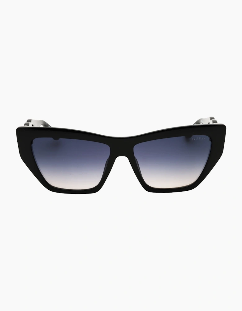 Guess Chained Legs Shiny Black Sunglasses