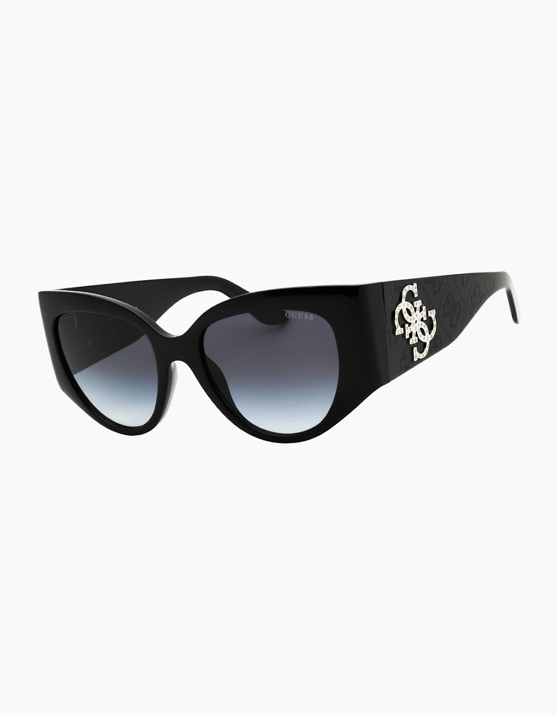 Guess Shiny Black Oval Sunglasses