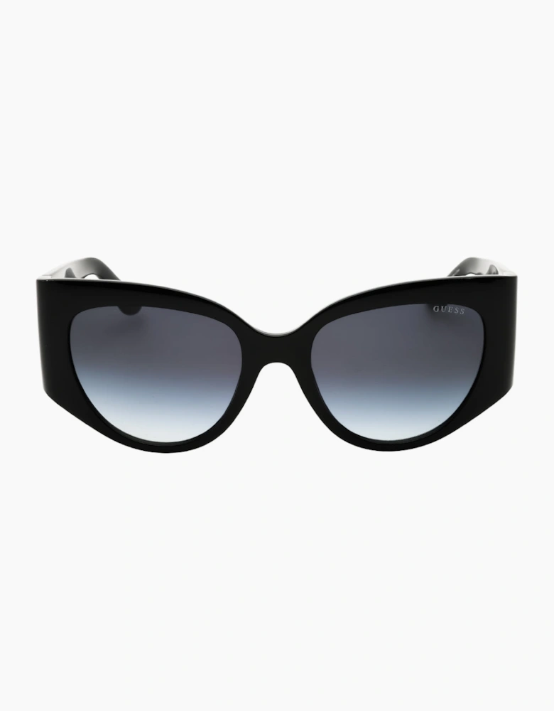 Guess Shiny Black Oval Sunglasses