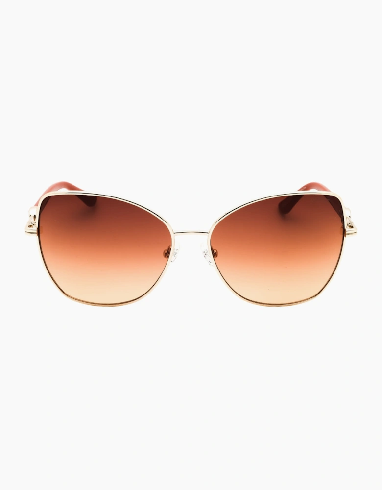 Guess Gradient Brown Lens Gold Sunglasses