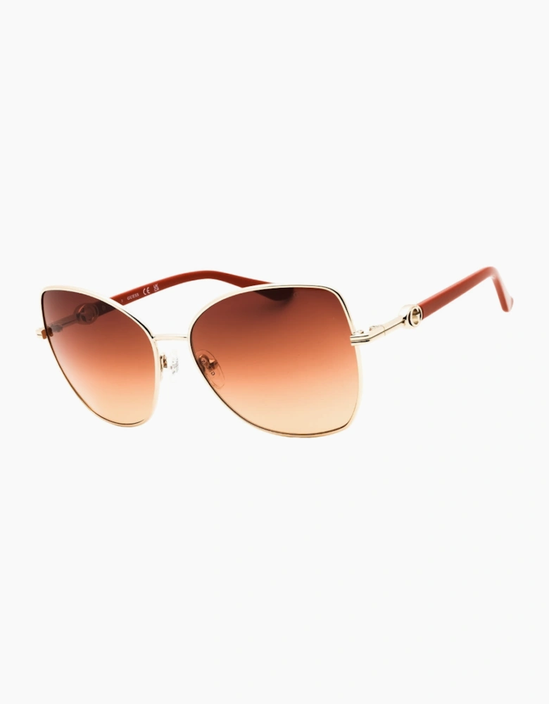 Guess Gradient Brown Lens Gold Sunglasses