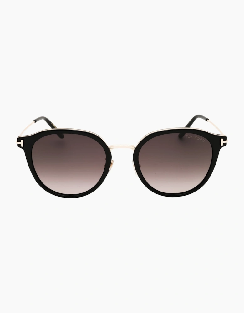 Tom Ford Gradient Brown Lens Shiny Black Sunglasses