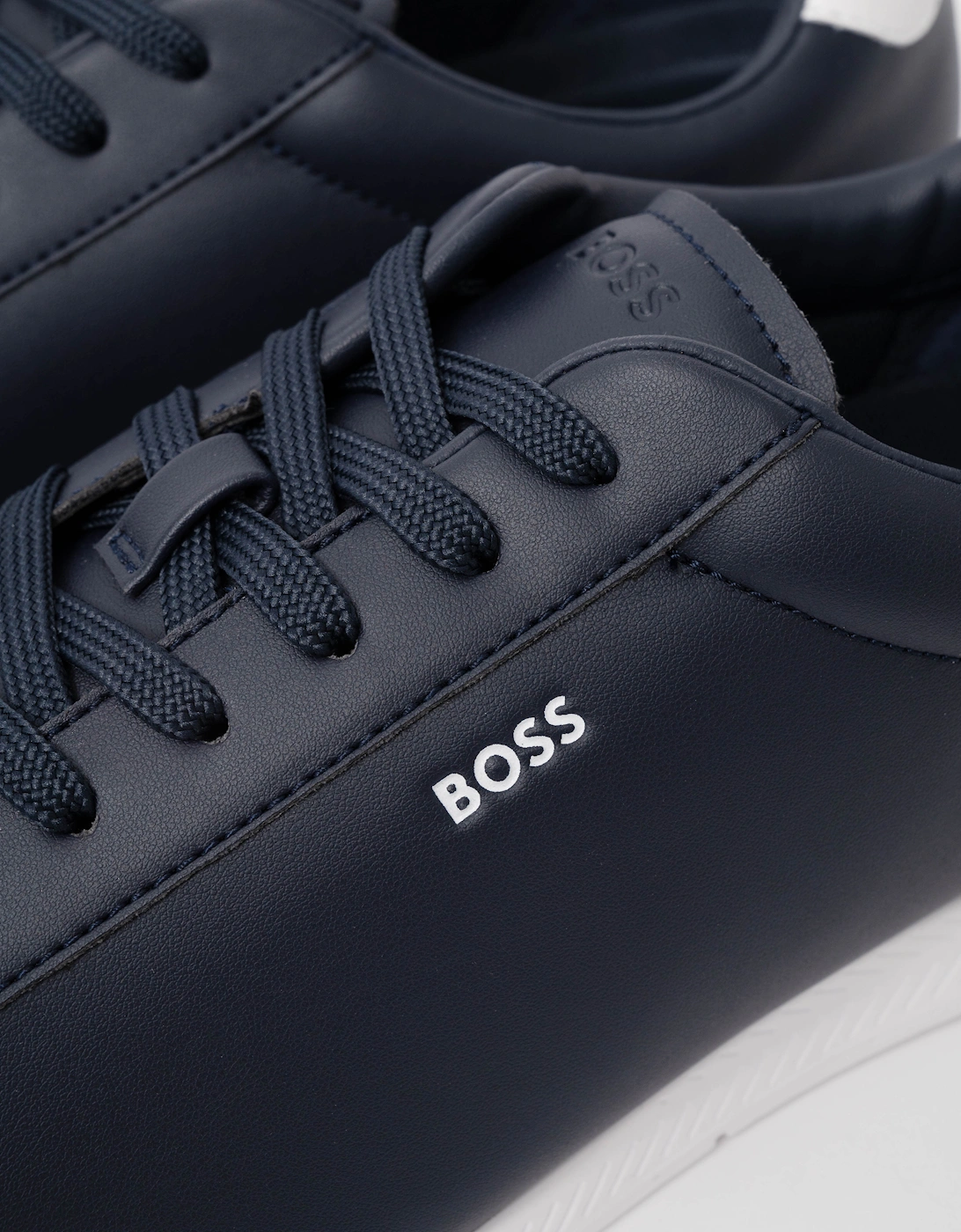BOSS Orange Nitan Lowp pltd Mens Trainers - Dark Blue 401