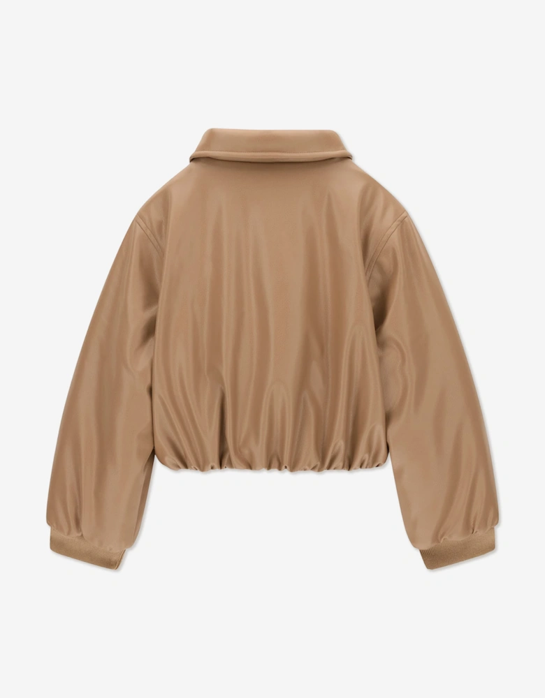 Guess Girls Padded Bomber Jacket in Brown