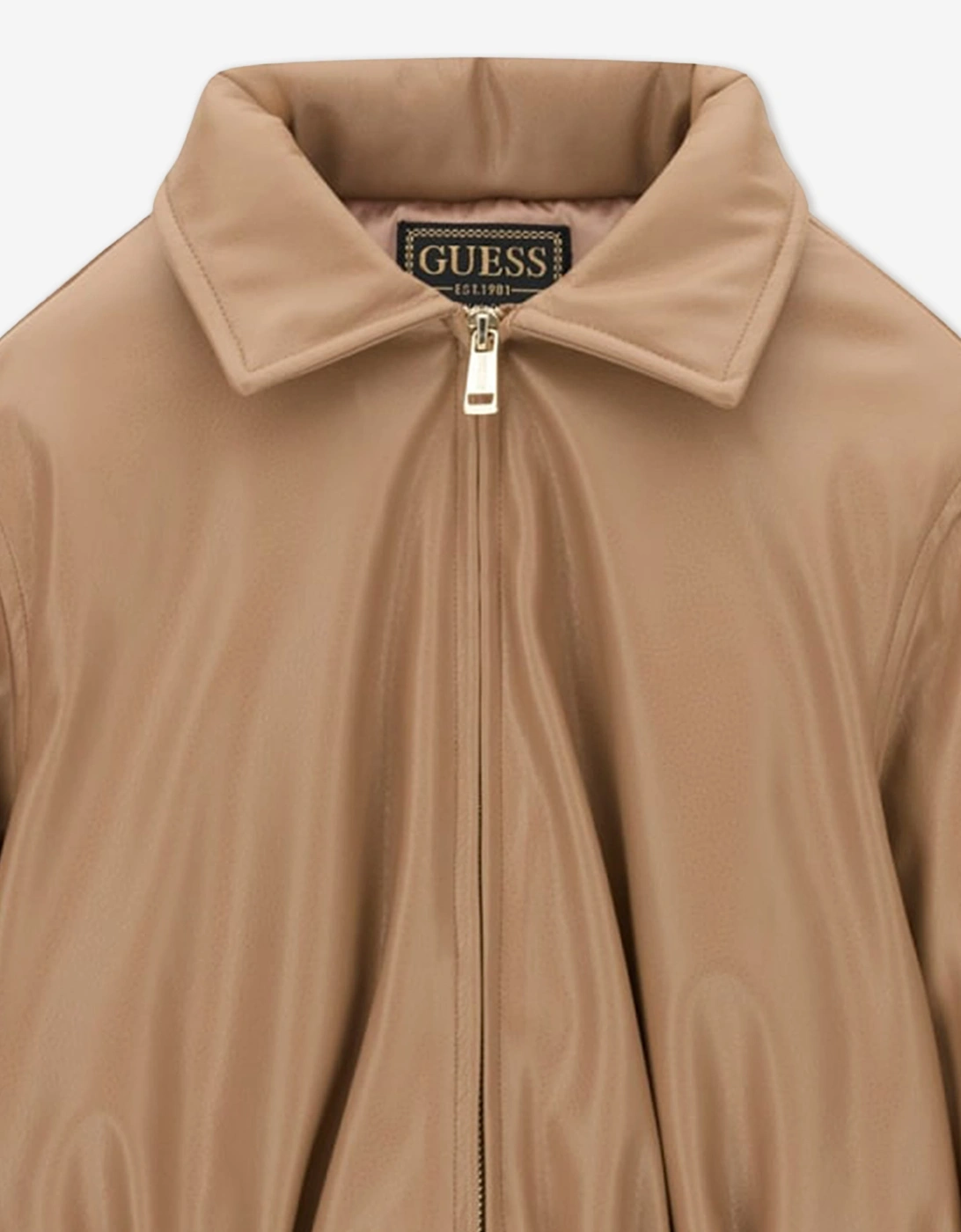 Guess Girls Padded Bomber Jacket in Brown