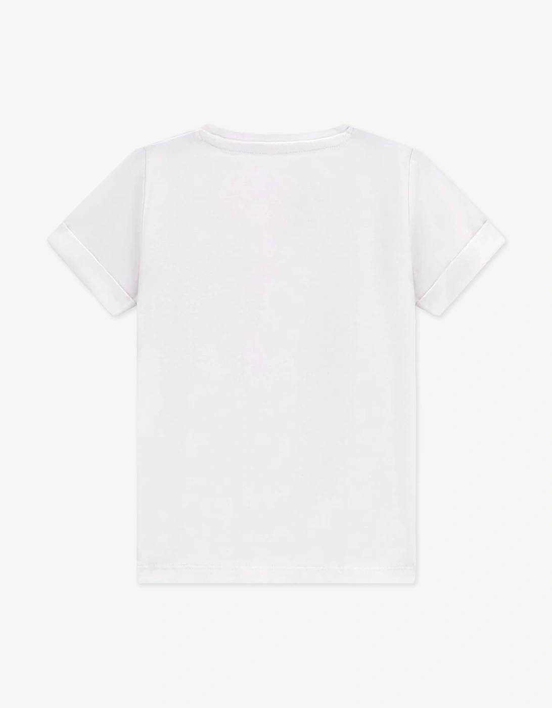 Guess Girls Leopard Logo T-Shirt in White