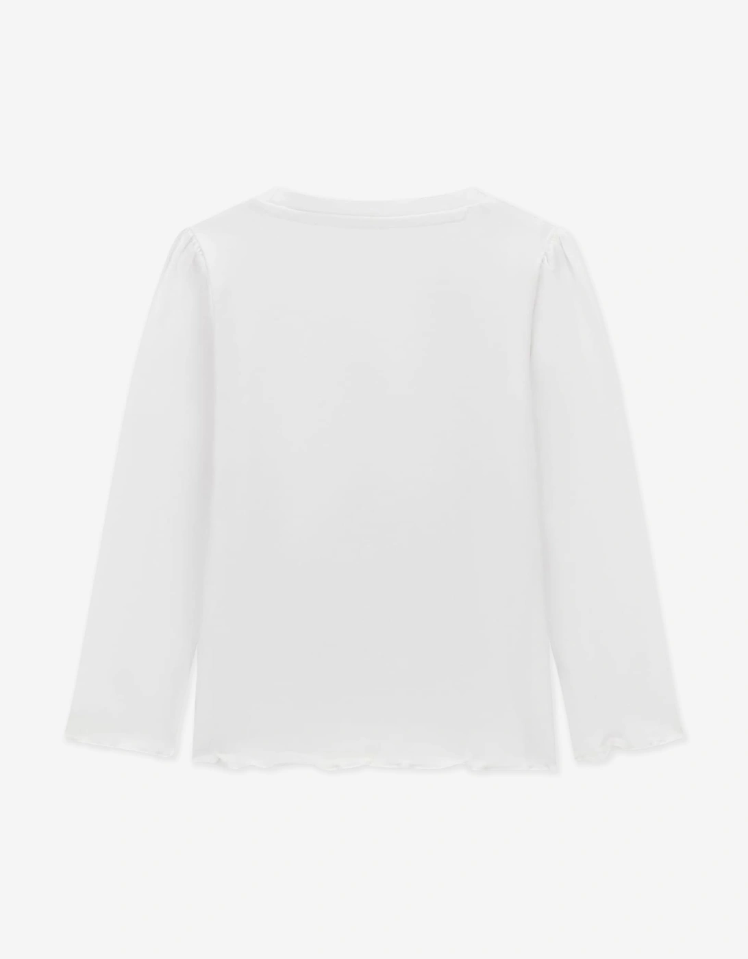 Guess Girls Long Sleeve Bear T-Shirt in White