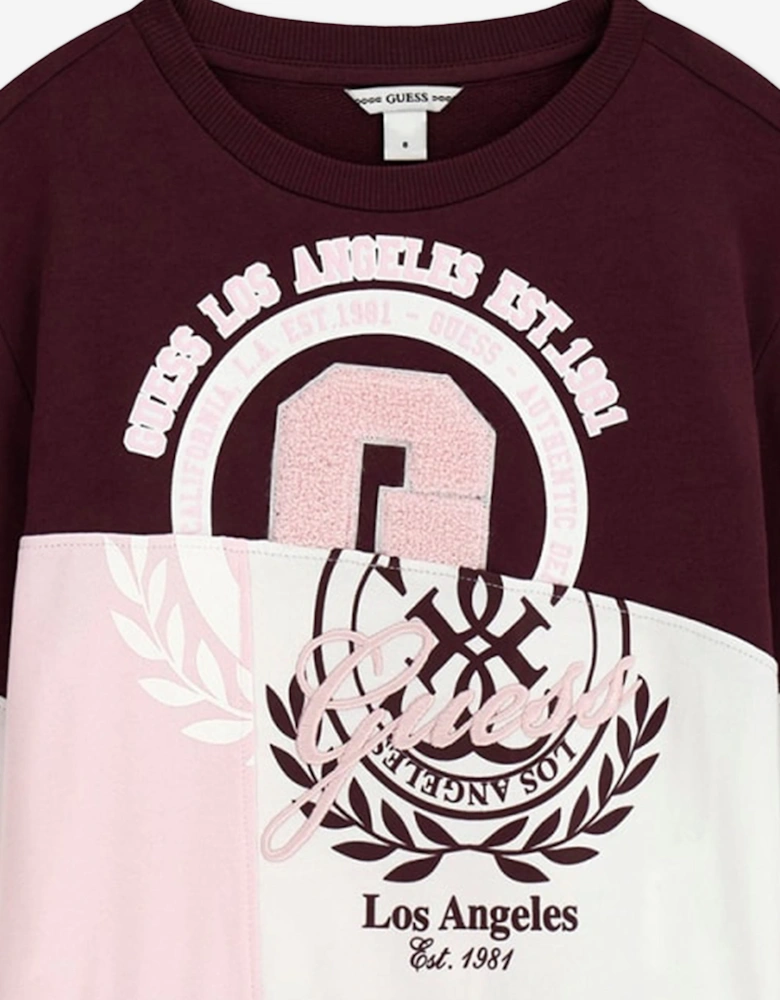 Guess Girls Los Angeles Logo Sweatshirt in Pink