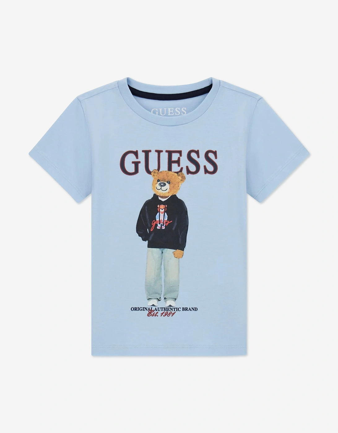 Guess Boys Bear Logo T-Shirt in Blue