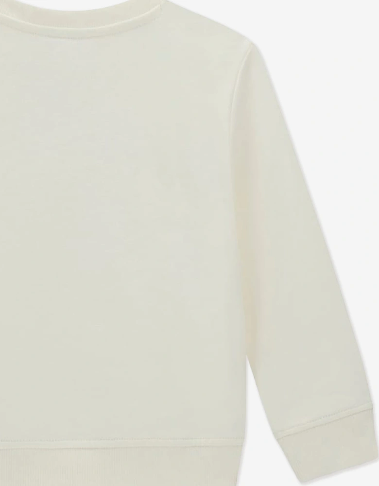 Guess Boys Bear Logo Sweatshirt in Ivory
