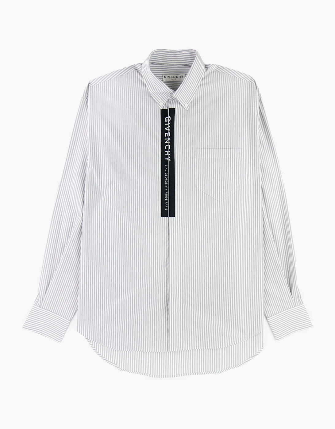 Givenchy Men's Multi/White Poplin Shirt Tape White/Black - Size: 40/Regular