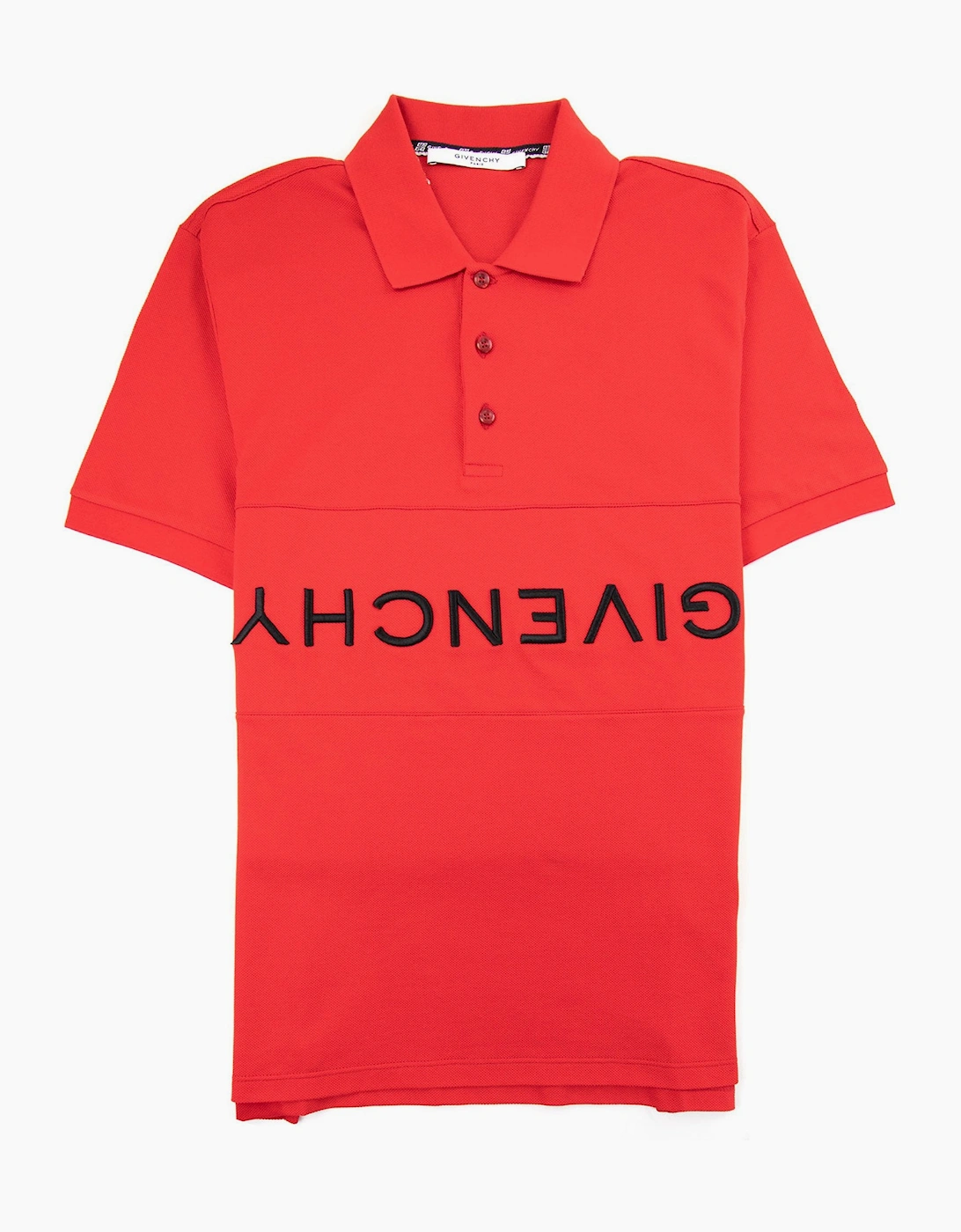 Givenchy Men's Red Reverse Logo Slim Fit Polo - Size: 38