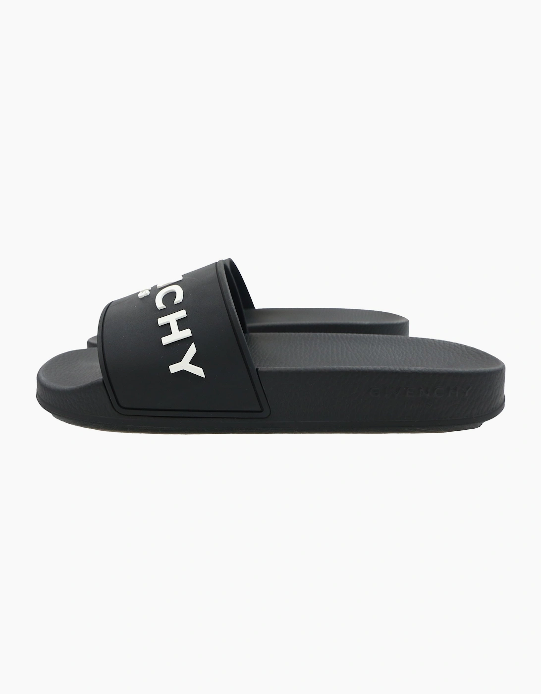 Men's Givenchy Embossed Rubber Logo Sliders Black 001 - Size: 9