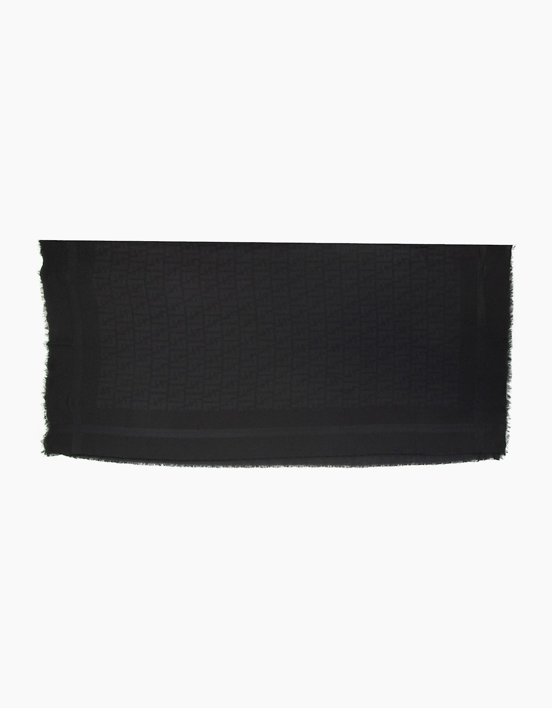 Fendi Men's Black Ff Logo Frayed Lightweight Scarf - Size: Os