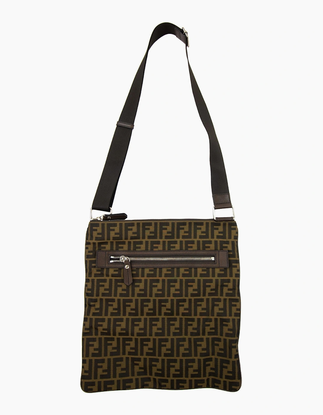 Fendi Men's Brown Ff Logo Zucca Massenger Bag Tabacco/Moro - Size: Os