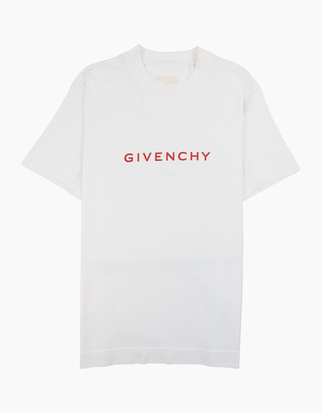 Givenchy Men's White Reverse Print Slim Fit T-Shirt 100 - Size: 38