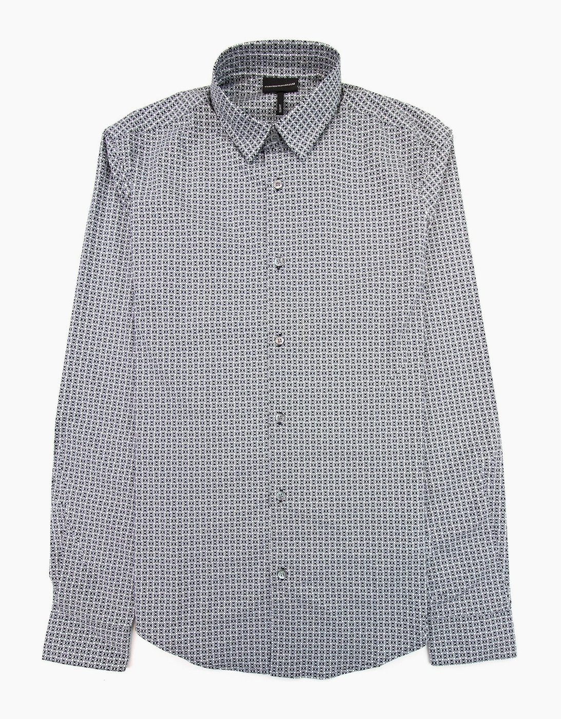 Men's Emporio Armani Slim Fit Long Sleeve Shirt Fant.grigia - Fant Grigia - Size: 40/Regular