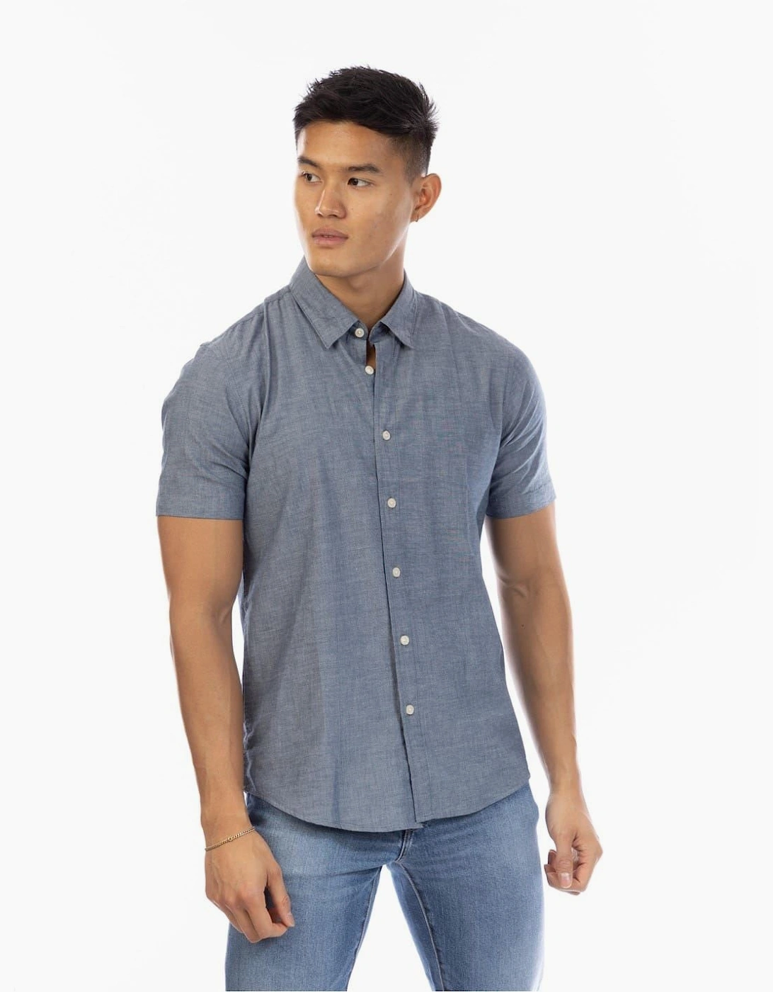 Peter Werth Peter Werth Men's Collared Neck Short Sleeve Regular Fit Shirt - Grey
