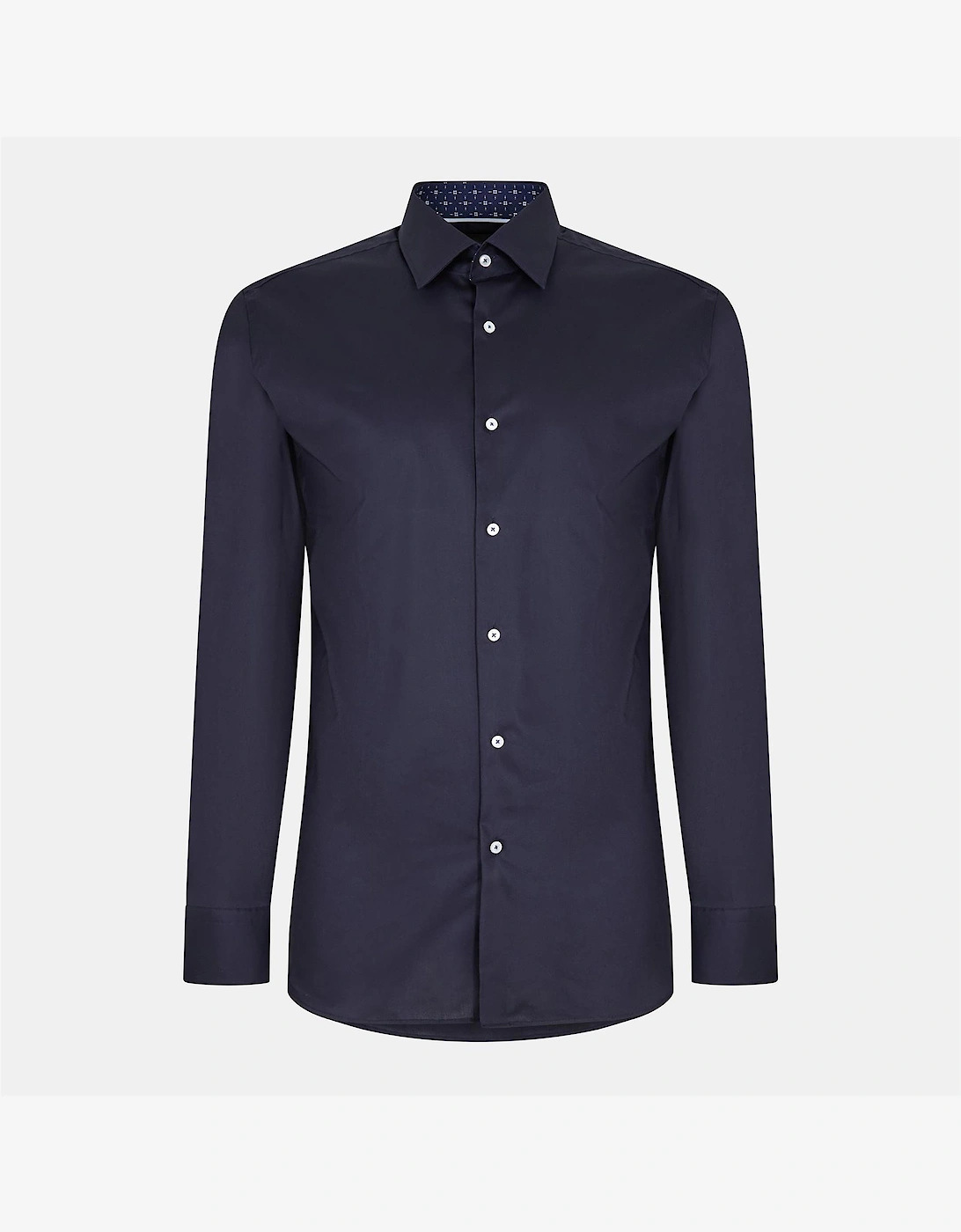 Button Placket Point Collar Long Sleeve Oxford Shirt