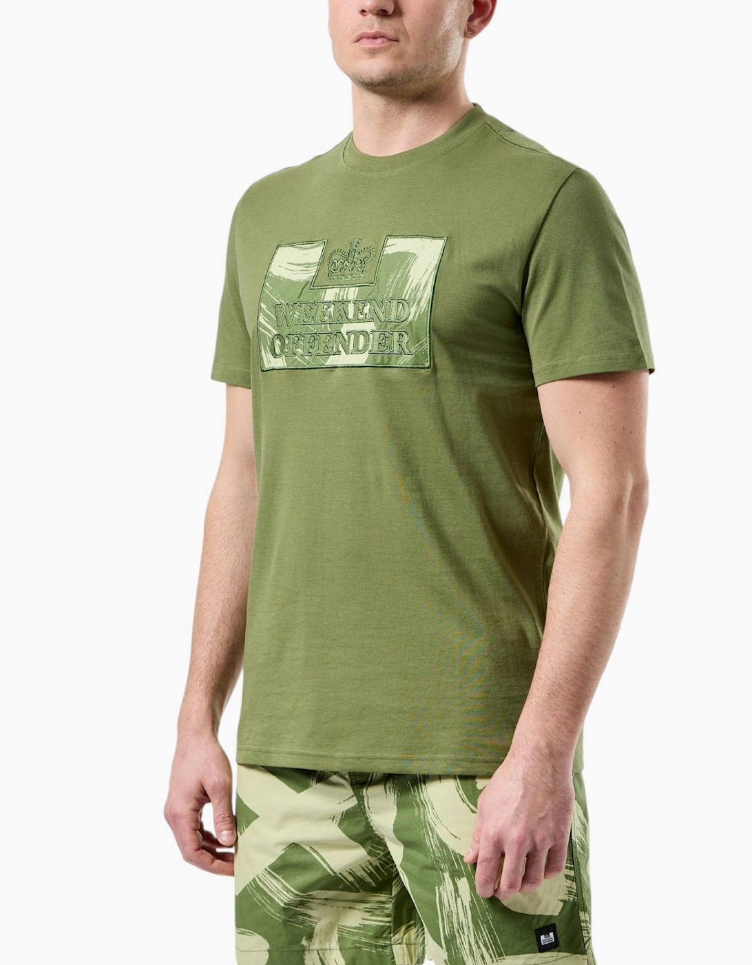 Weekend Offender Mens T Shirts Adachi Camo Crew Neck Top