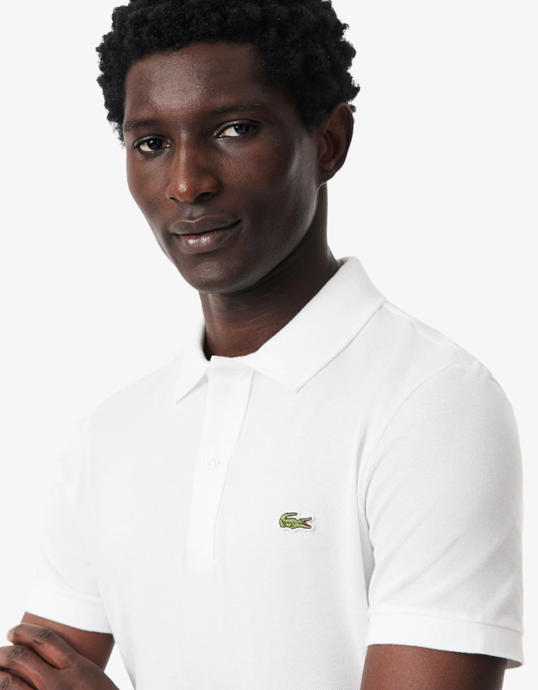 Lacoste Mens Original L.12.12 Slim Fit Petit Piqué Cotton Polo Shirt - White 001
