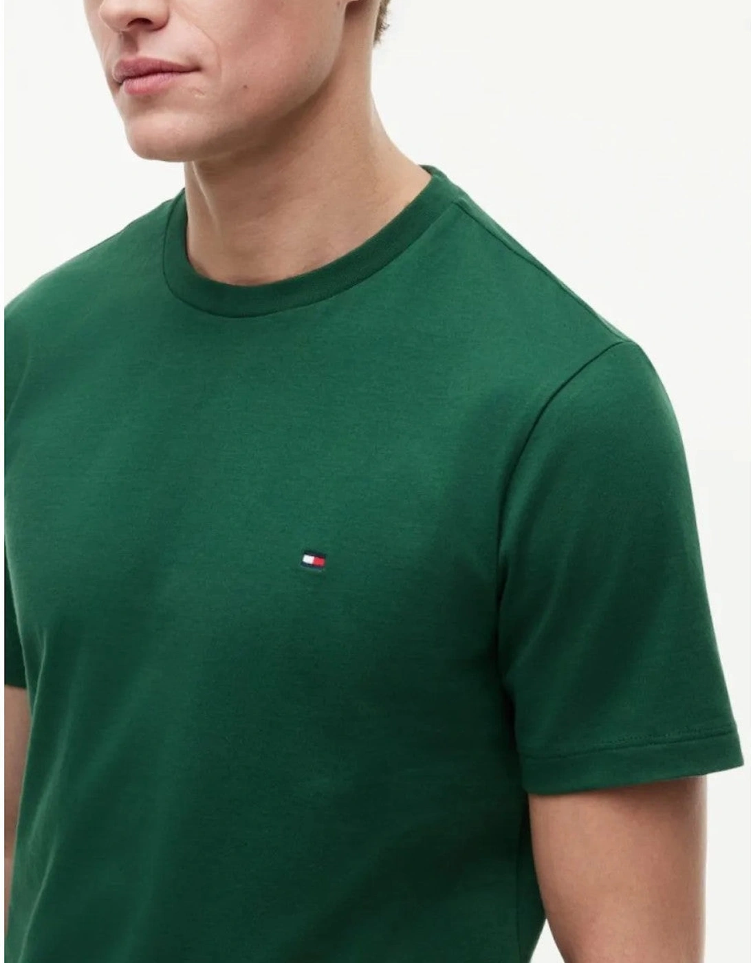 Tommy Hilfiger Flag Embroidery Crew Neck T-Shirt L2N Street Green