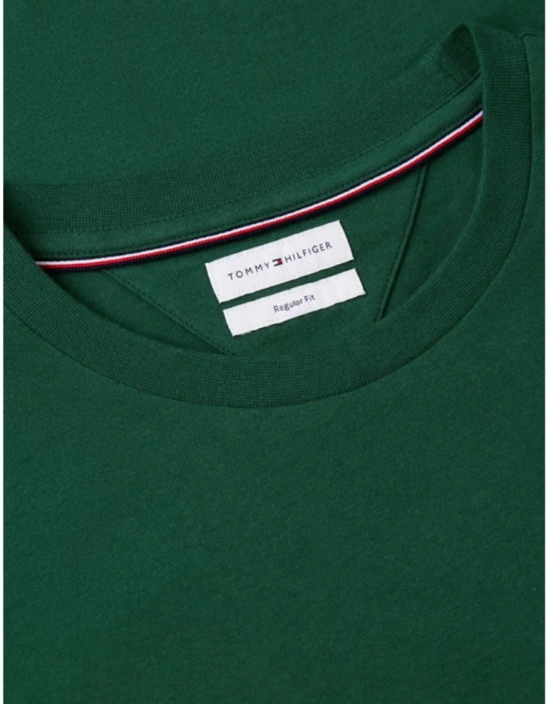Tommy Hilfiger Flag Embroidery Crew Neck T-Shirt L2N Street Green
