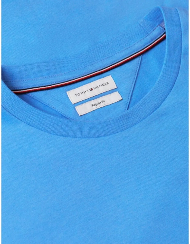 Tommy Hilfiger Flag Embroidery Crew Neck T-Shirt C30 Blue Spell