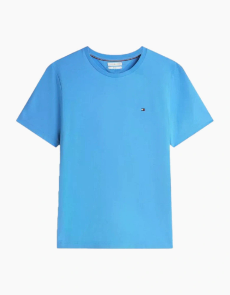 Tommy Hilfiger Flag Embroidery Crew Neck T-Shirt C30 Blue Spell