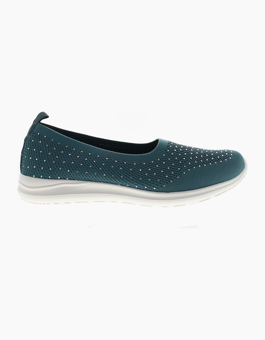 Platino Womens Flat Shoes Meryl Slip On teal UK Size