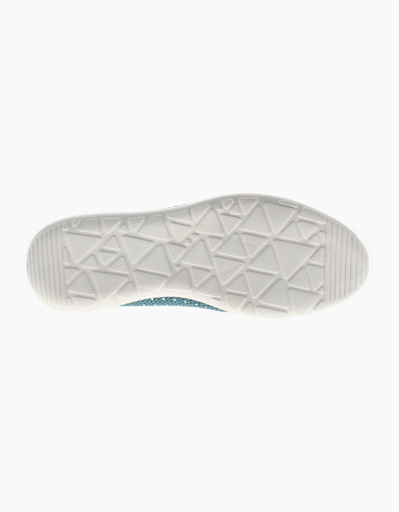 Platino Womens Flat Shoes Meryl Slip On teal UK Size