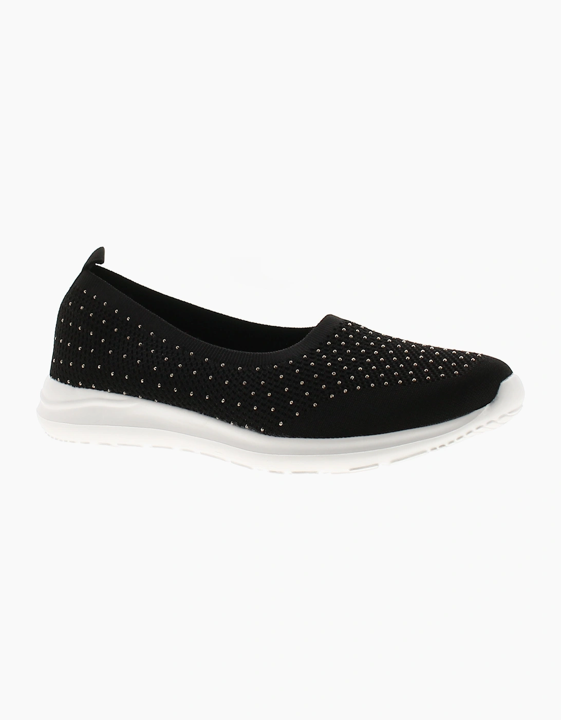 Platino Womens Flat Shoes Meryl Slip On black UK Size