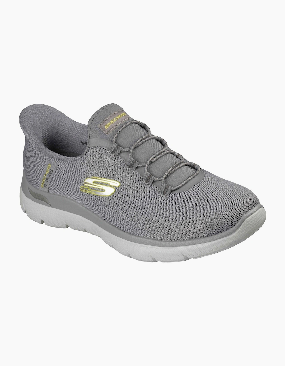 Skechers Arch Fit Summits Kynor Polyester Men's Grey/Lime Trainers