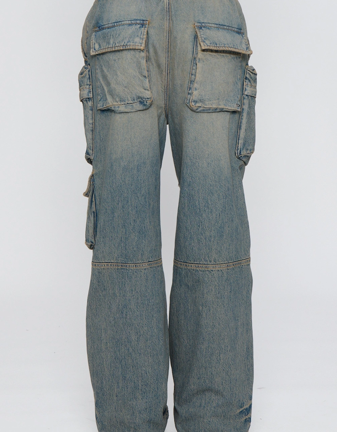Drawstring Baggy Cargo Jean Blue