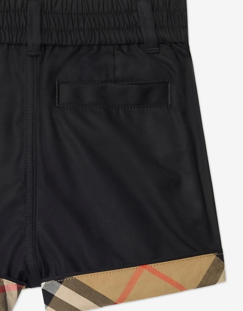Burberry Baby Boys Mini Oscar Check Turn-Up Shorts in Navy