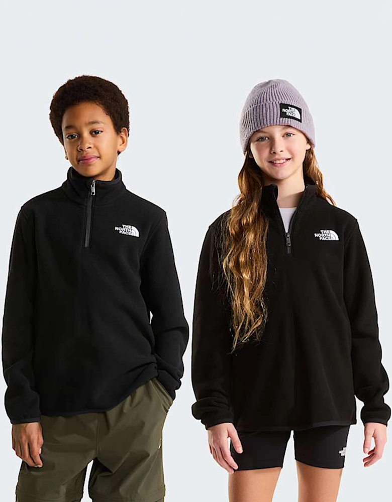The North Face Kids Glacier 1/4 Zip Pullover in Black