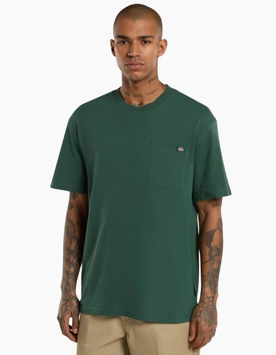 Dickies Men's Green Luray Light Weight Pocket T-Shirt - Size: 38
