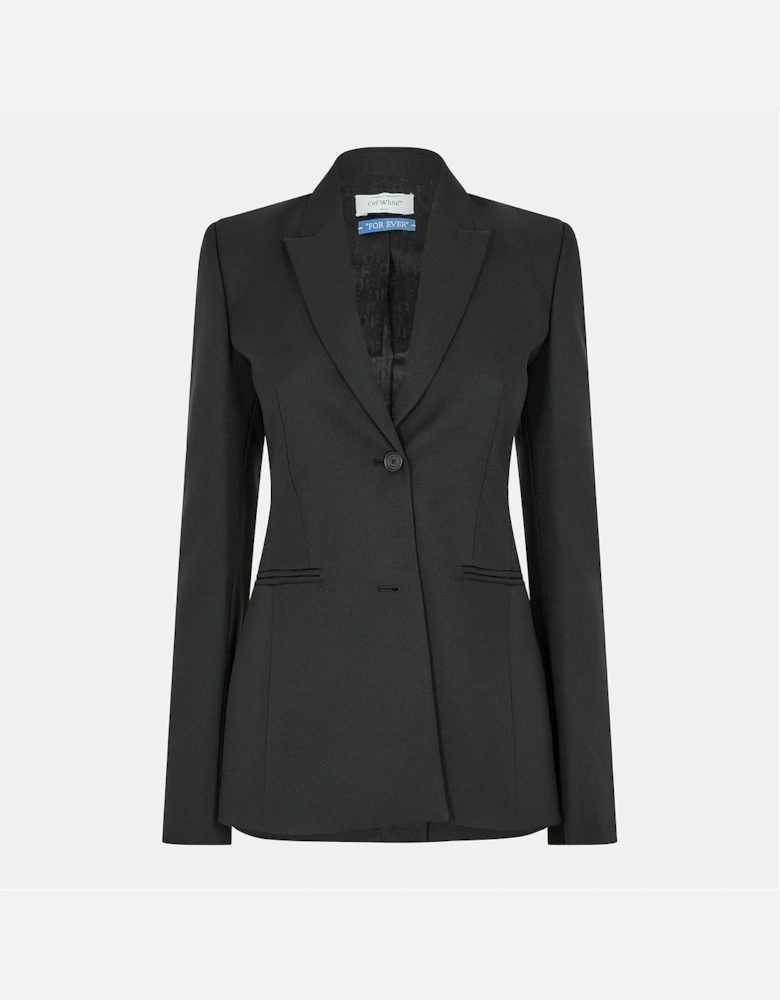 Tech Solid Patterned Lapel Collared Suit Jacket