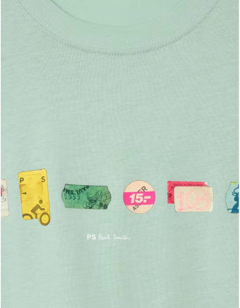 PS Paul Smith Stickers Print T-Shirt 30D Green