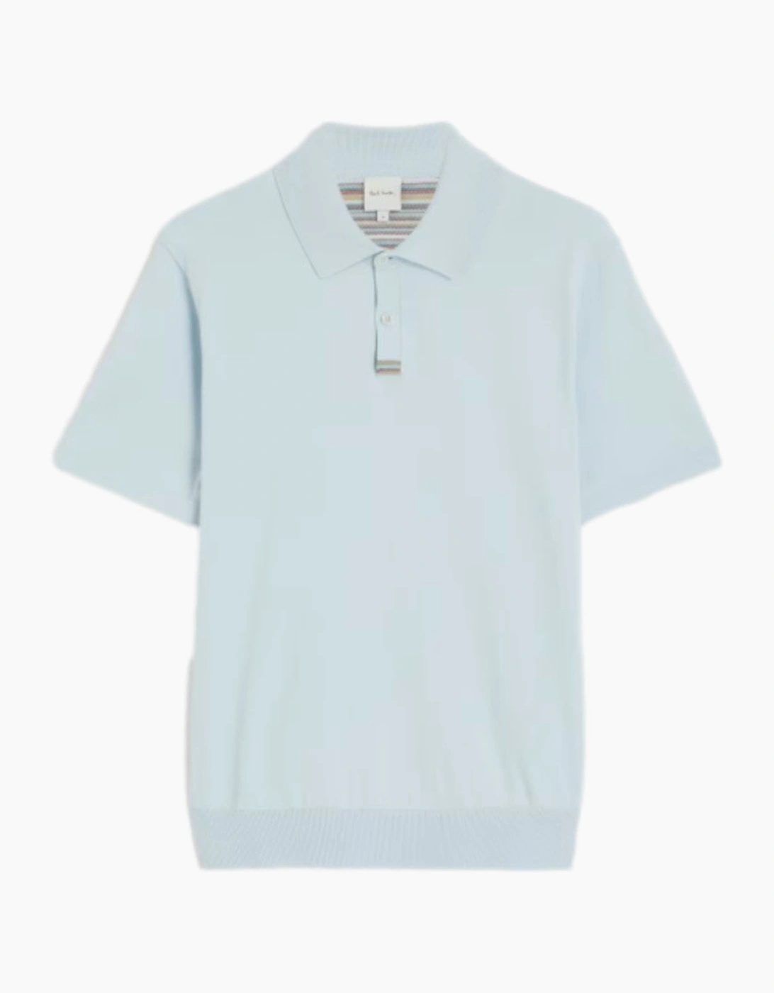 Paul Smith  Knitted Stripe Placket Polo 40  Lt Blue