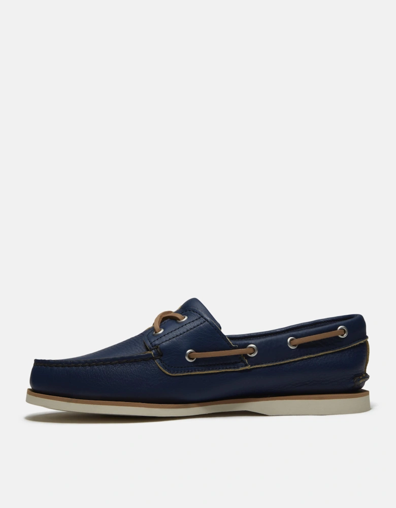 Timberland Mens Full Grain Leather Classic Boat Shoe - Dark Blue