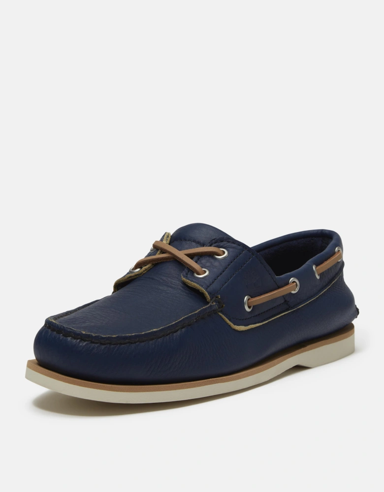Timberland Mens Full Grain Leather Classic Boat Shoe - Dark Blue
