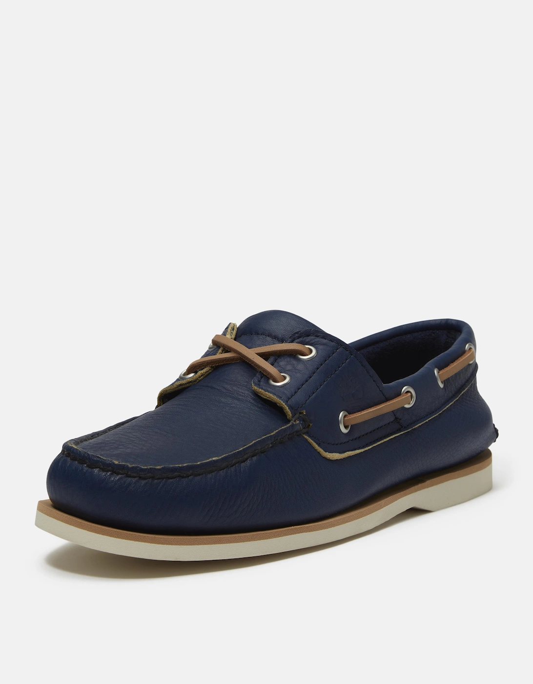 Timberland Mens Full Grain Leather Classic Boat Shoe - Dark Blue
